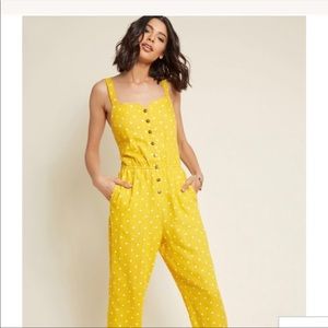 Yellow polka dot jumpsuit from ModCloth